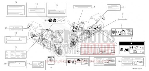 CAUTION LABEL (CBR650RA/CBR650RAC) CBR650RAR de 2024